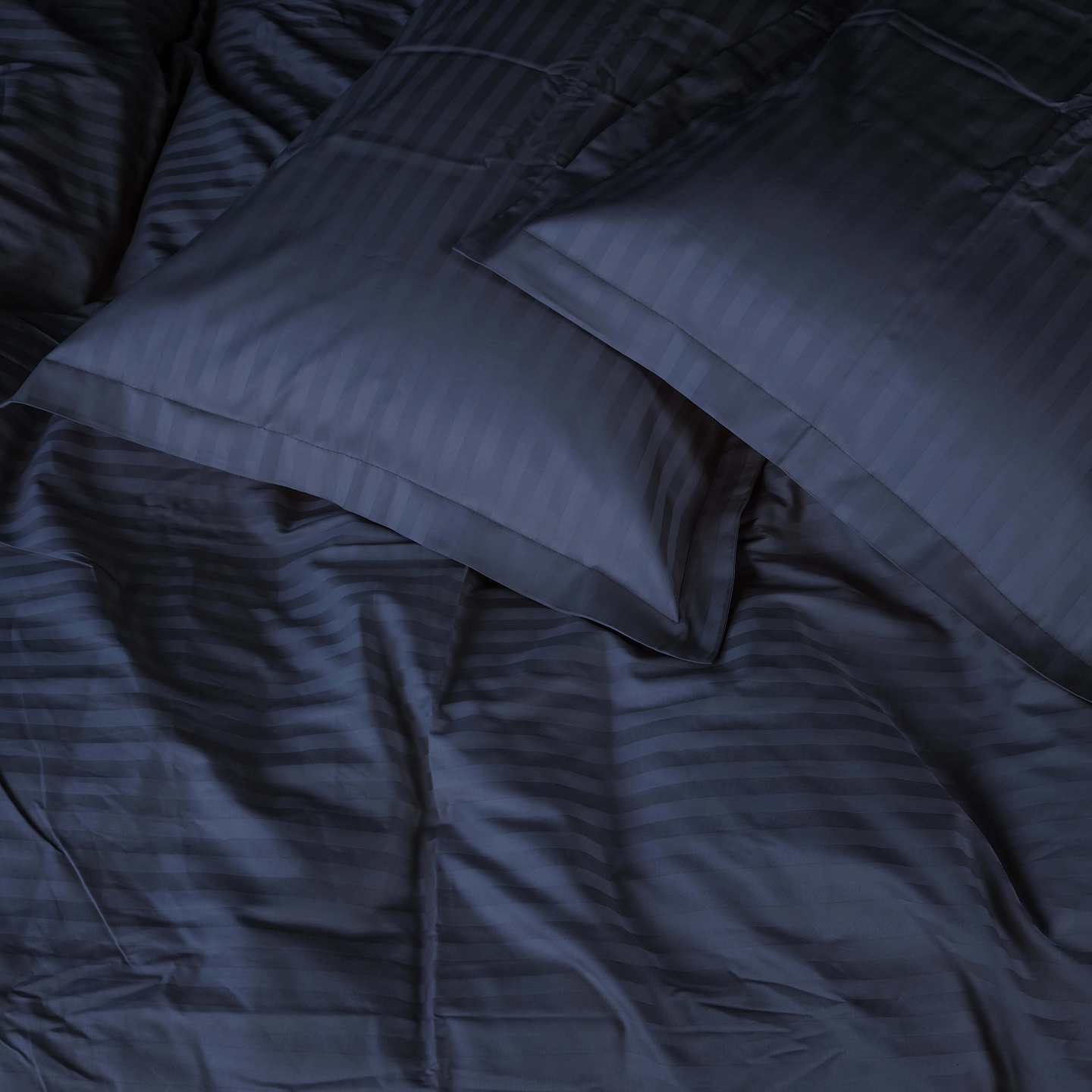 Комплект постільної білизни MirSon Satin Stripe 30-0020 Smoky Blue 220х240 см King Size (2200005255360)