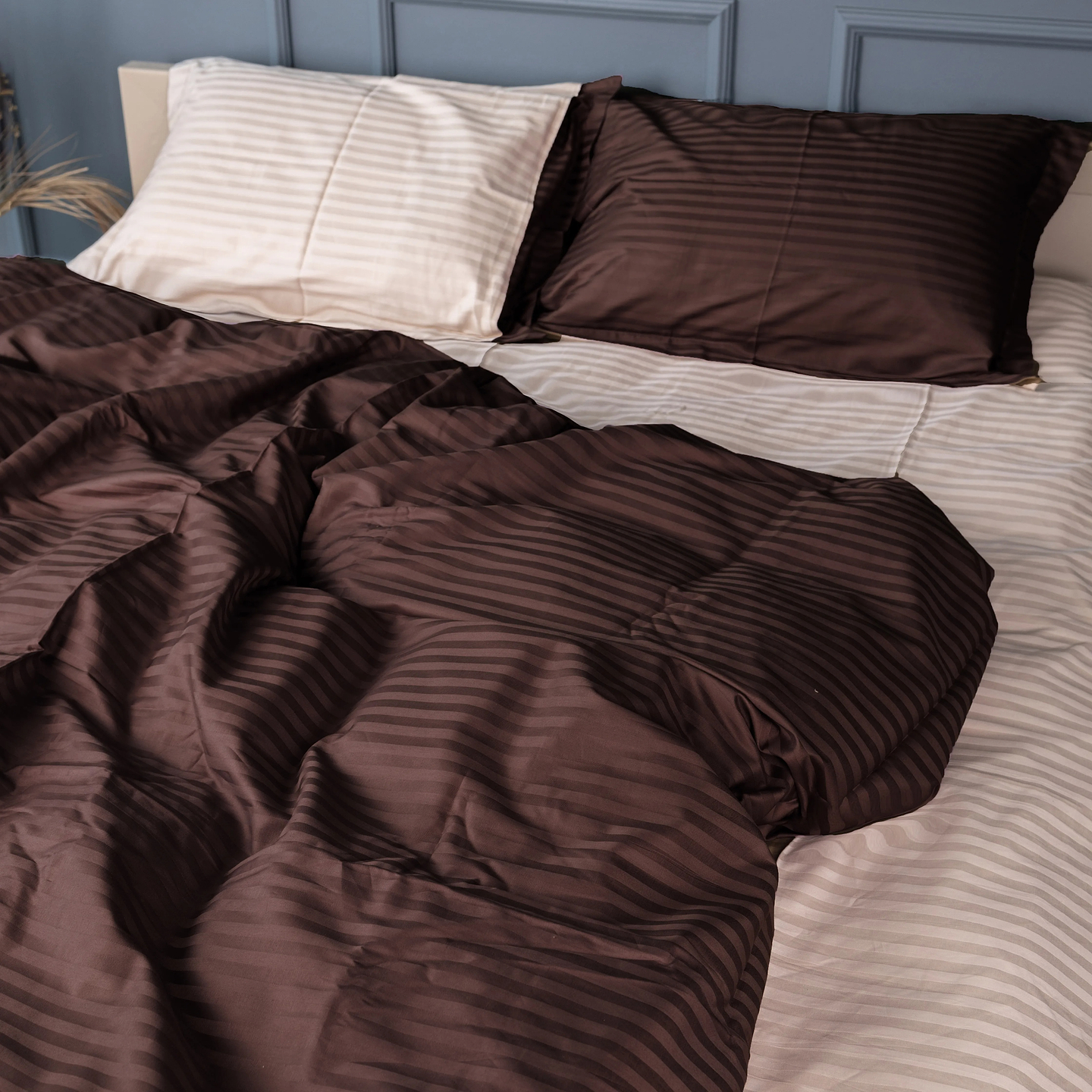 Комплект постельного белья MirSon Satin Stripe 30-0006 + 30-0004 Baylee 143х210 см (2200005256718)