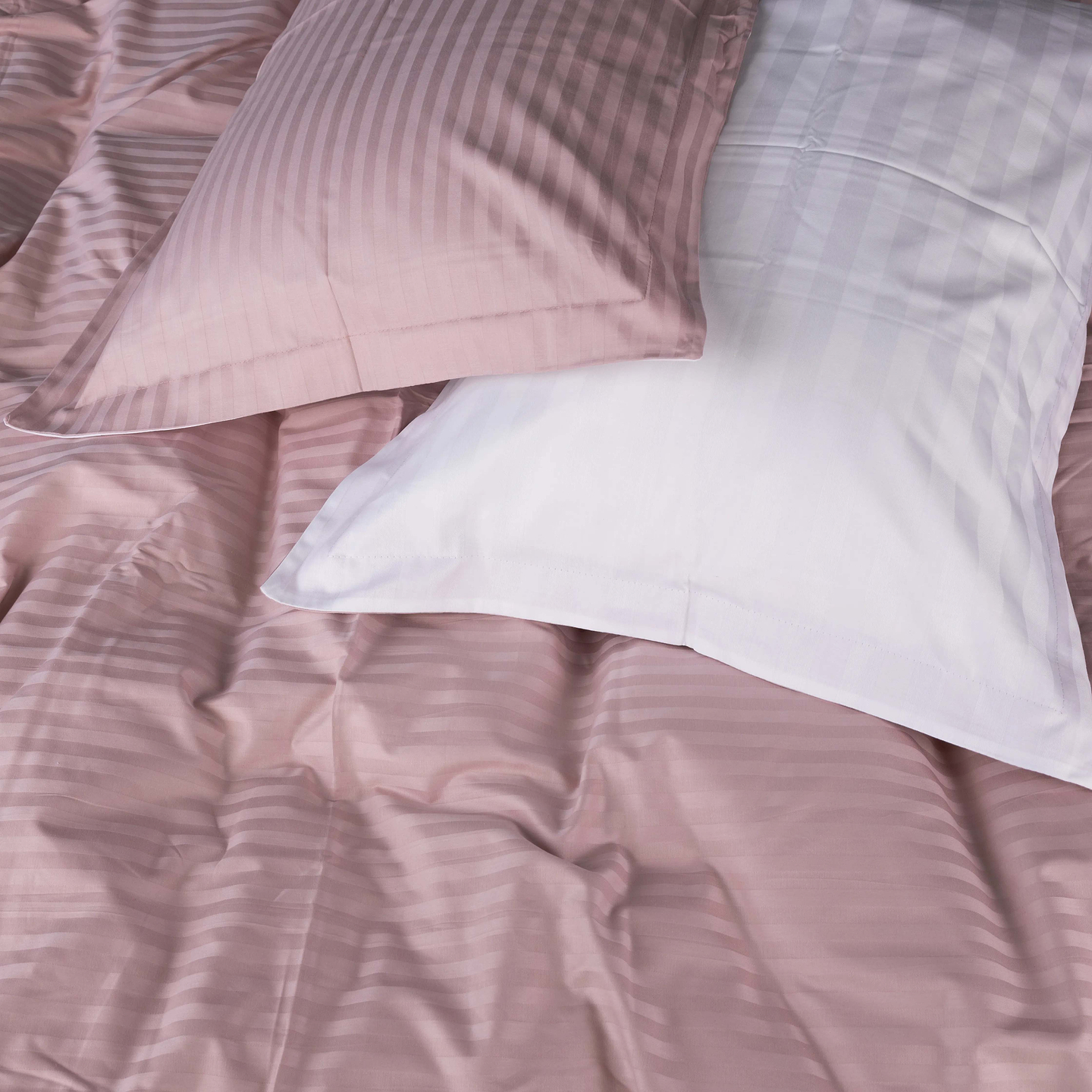 Комплект постельного белья MirSon Satin Stripe 30-0007 +30-0001 Beatrisa 220х240 см King Size (2200005256886)