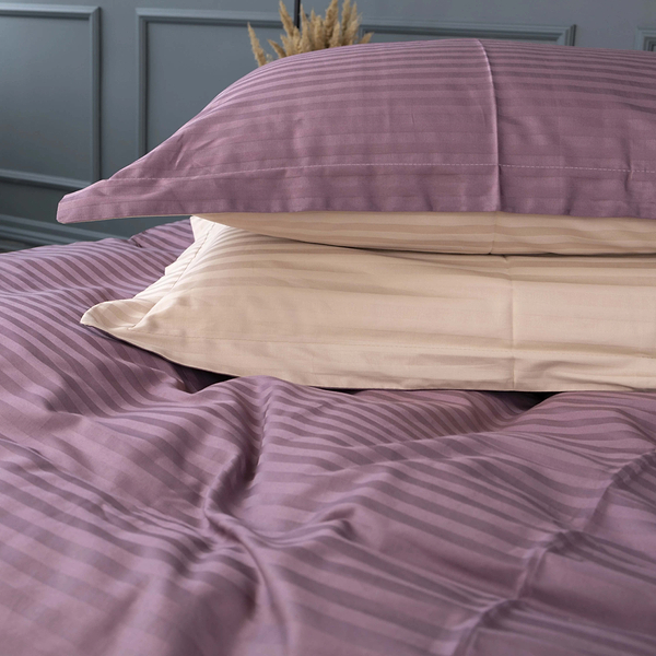 Фото - Комплект постельного белья MirSon Satin Stripe 30-0008 +30-0004 Waleis 143х210 см (2200005257463)