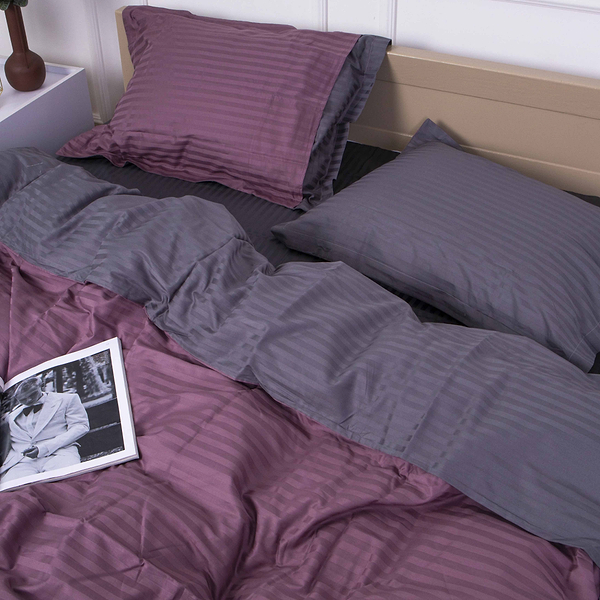 Фото - Комплект постільної білизни MirSon Satin Stripe 30-0008 +30-0011 Fenilla 143х210 см (2200005257661)