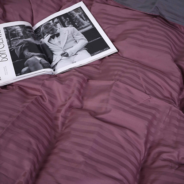 Фото - Комплект постільної білизни MirSon Satin Stripe 30-0008 +30-0011 Fenilla 143х210 см (2200005257661)