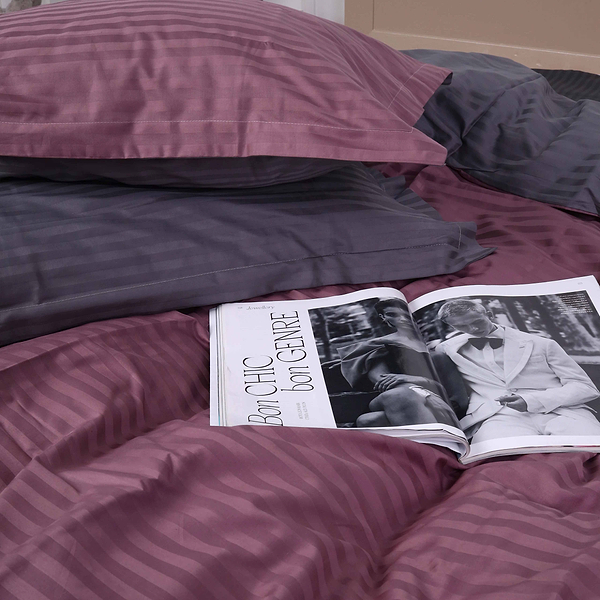 Фото - Комплект постільної білизни MirSon Satin Stripe 30-0008 +30-0011 Fenilla 143х210 см (2200005257661)