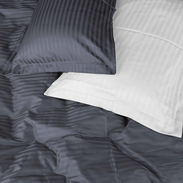 Фото - Комплект постільної білизни MirSon Satin Stripe 30-0012 +30-0001 Vevina 143х210 см (2200005258866)