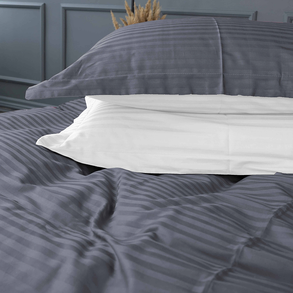 Фото - Комплект постільної білизни MirSon Satin Stripe 30-0012 +30-0001 Vevina 143х210 см (2200005258866)