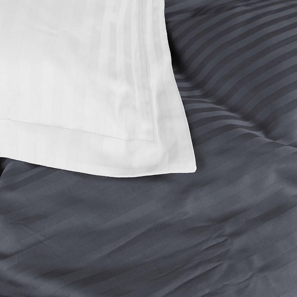 Фото - Комплект постільної білизни MirSon Satin Stripe 30-0012 +30-0001 Vevina 143х210 см (2200005258866)