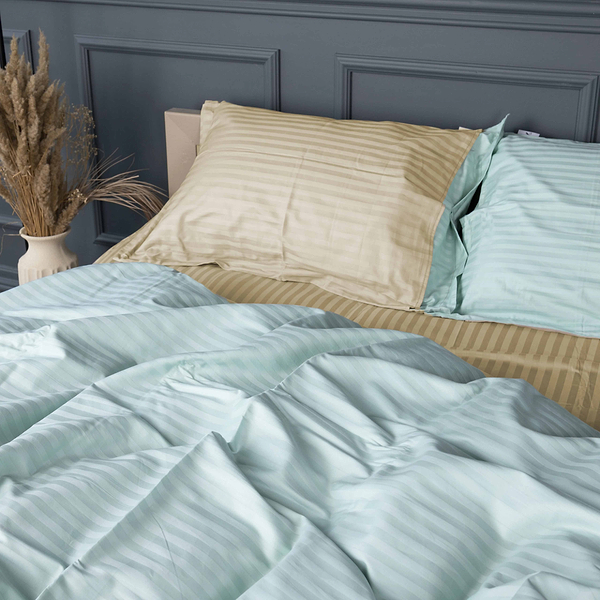 Фото - Комплект постільної білизни MirSon Satin Stripe 30-0013 +30-0002 Sensuous 143х210 см (2200005259269)