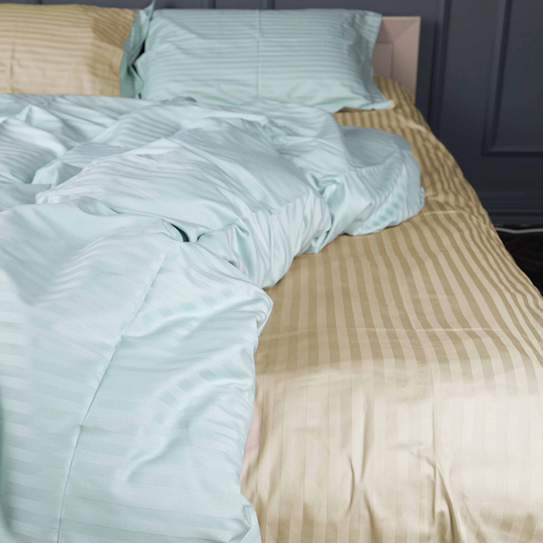 Фото - Комплект постільної білизни MirSon Satin Stripe 30-0013 +30-0002 Sensuous 143х210 см (2200005259269)