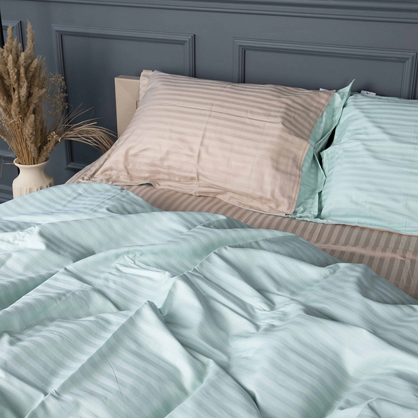 Фото - Комплект постельного белья MirSon Satin Stripe 30-0013 +30-0004 Rovena 143х210 см (2200005259467)