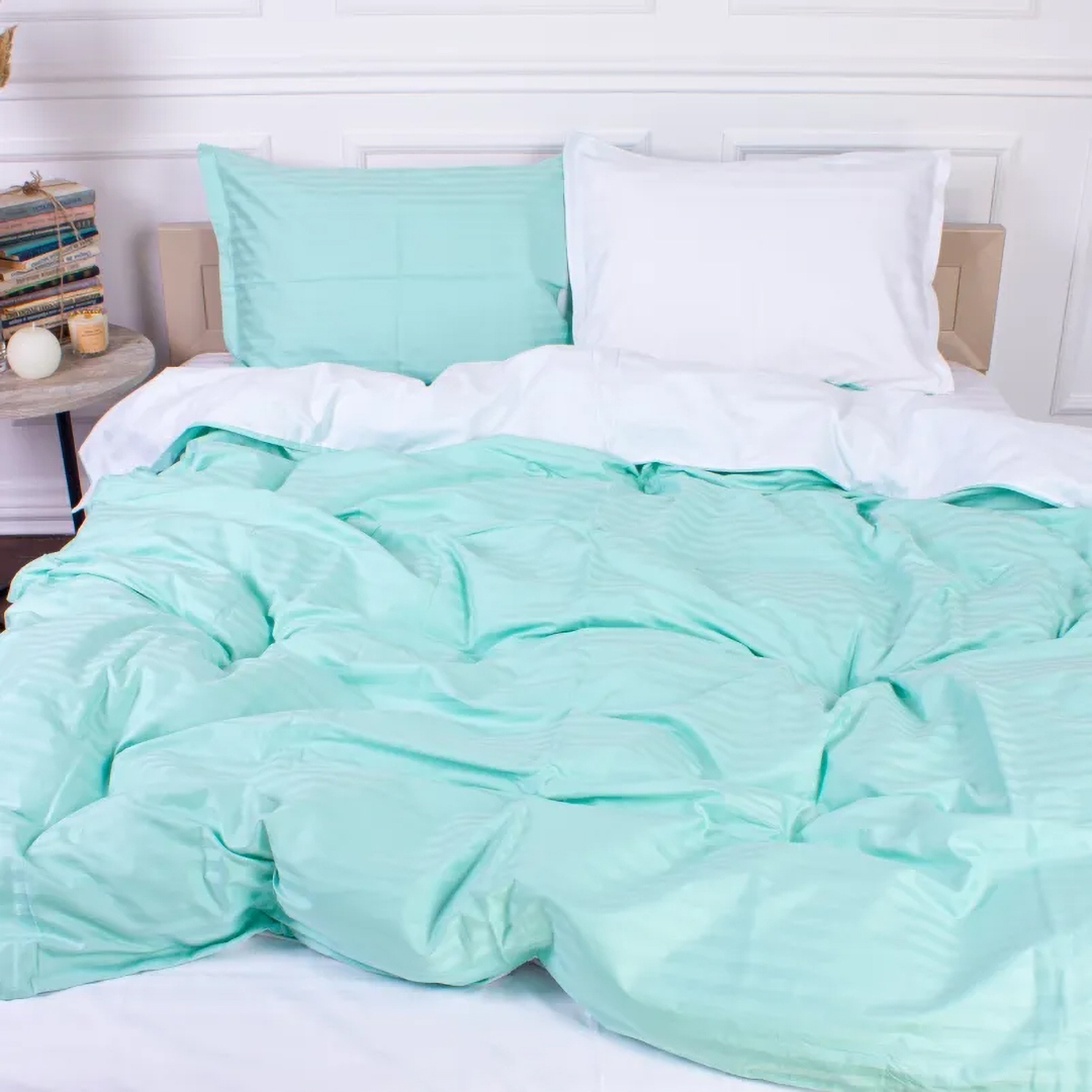 Комплект постельного белья MirSon Satin Stripe 30-0014 +30-0001 Garbine 200х220 см (2200005259900)