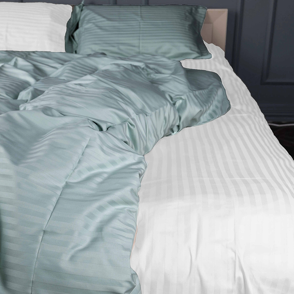 Фото - Комплект постільної білизни MirSon Satin Stripe 30-0015 +30-0001 Galiena 143х210 см (2200005260661)