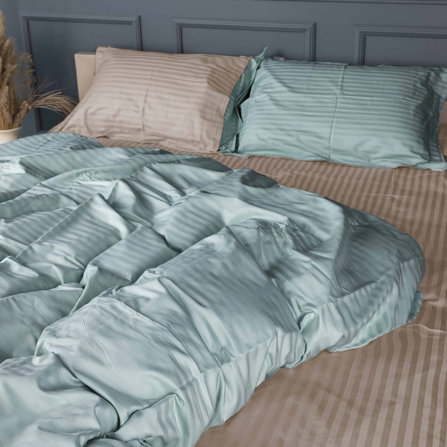 Комплект постельного белья MirSon Satin Stripe 30-0015 +30-0004 Gavenia 175х210 см (2200005260890)