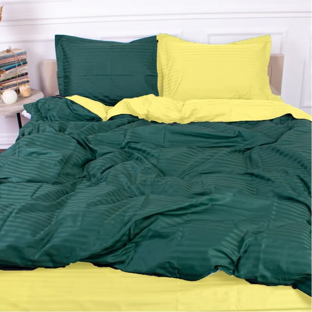Комплект постільної білизни MirSon Satin Stripe 30-0017 +30-0003 Kleiton 220х240 см King Size (2200005262085)