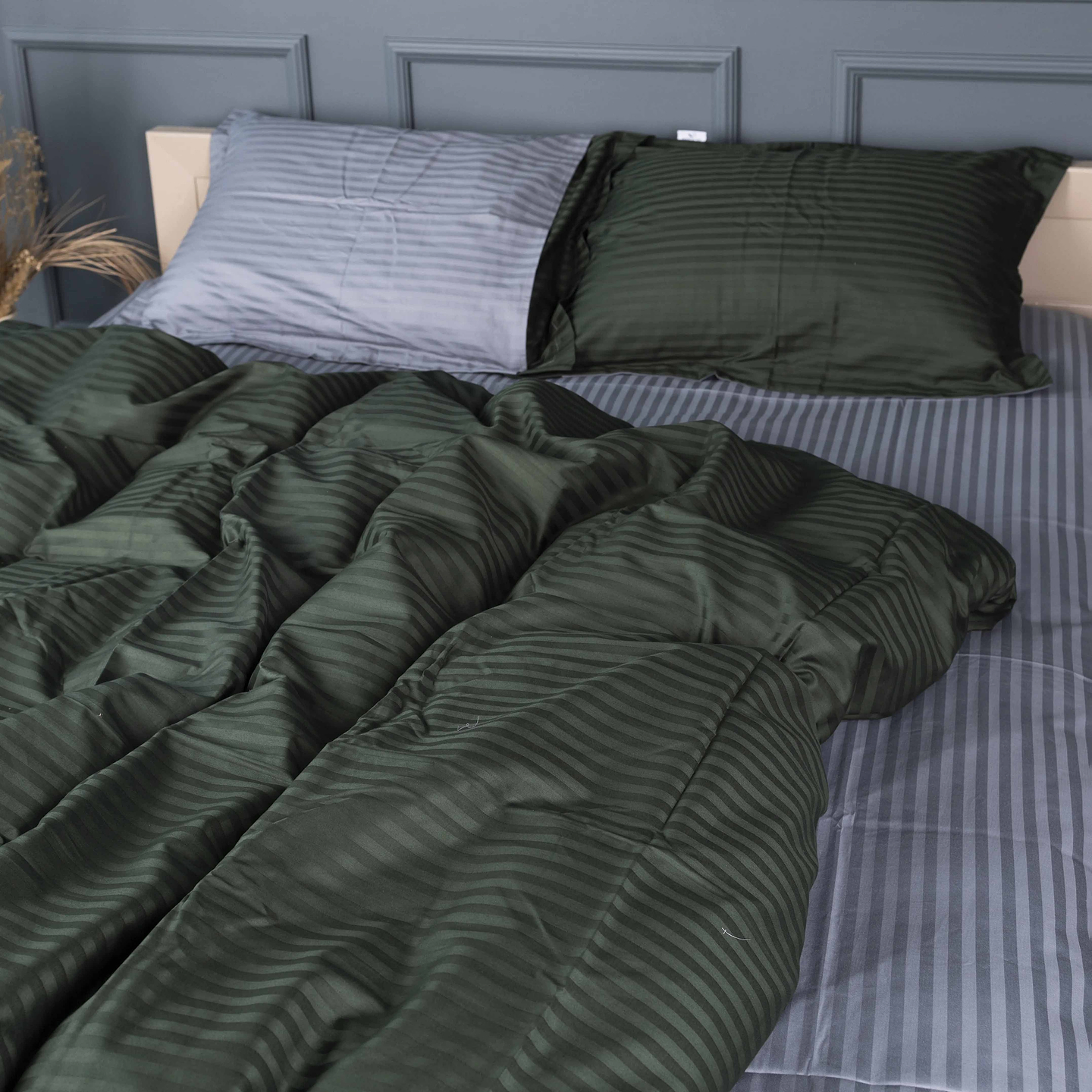 Комплект постільної білизни MirSon Satin Stripe 30-0017 +30-0012 Galatee 143х210 см (2200005262269)