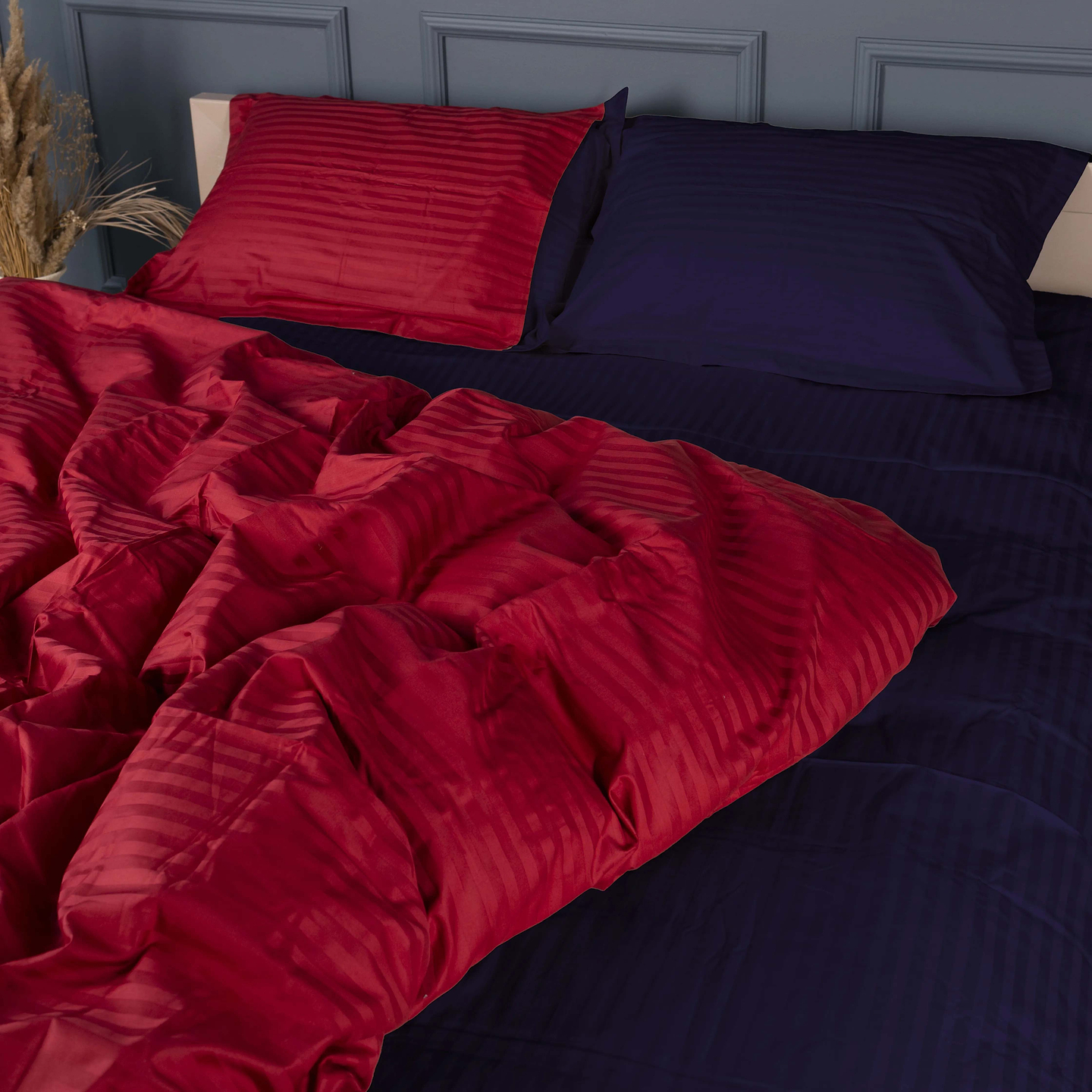 Комплект постельного белья MirSon Satin Stripe 30-0018 +30-0020 Nariman 200х220 см (2200005263303)