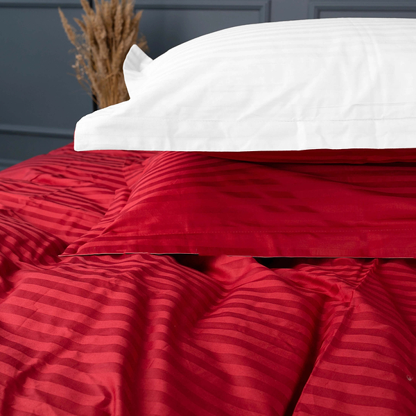 Фото - Комплект постільної білизни MirSon Satin Stripe 30-0018 +30-0001 Feinarina 143х210 см (2200005263662)