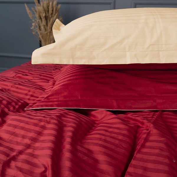 Фото - Комплект постільної білизни MirSon Satin Stripe 30-0018 +30-0002 Karimi 143х210 см (2200005263860)