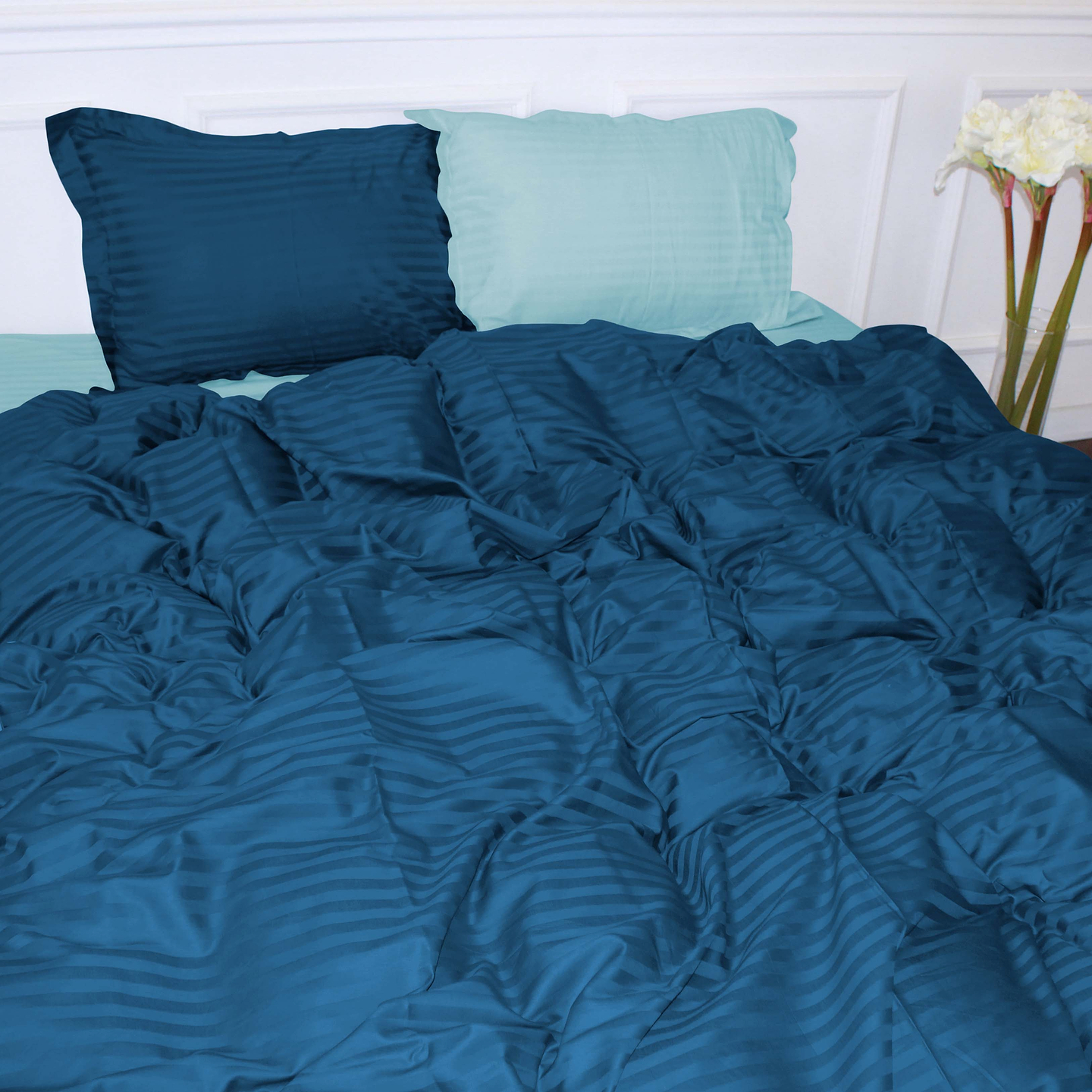 Комплект постільної білизни MirSon Satin Stripe 30-0019 +30-0013 Milo 143х210 см (2200005264263)