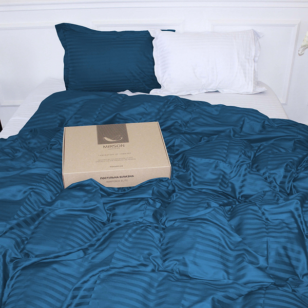 Фото - Комплект постільної білизни MirSon Satin Stripe 30-0019 +30-0001 Fatima 143х210 см (2200005264461)