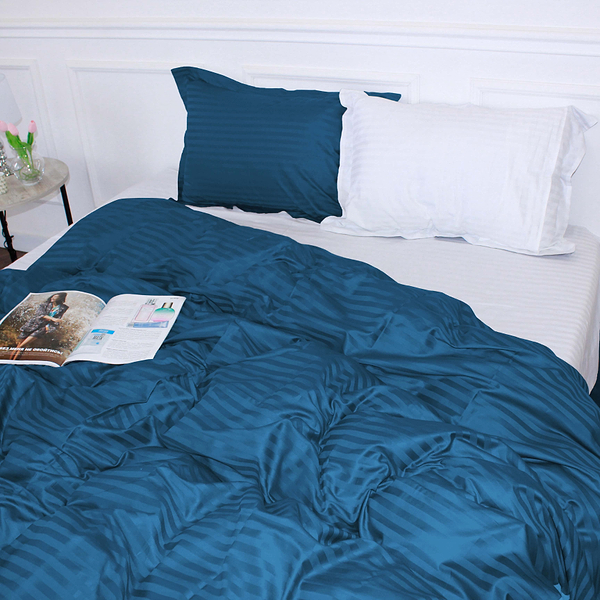 Фото - Комплект постільної білизни MirSon Satin Stripe 30-0019 +30-0001 Fatima 143х210 см (2200005264461)