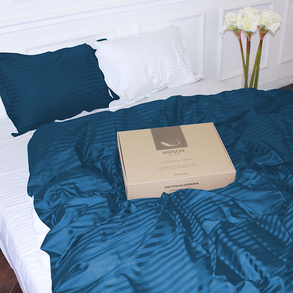 Фото - Комплект постільної білизни MirSon Satin Stripe 30-0019 +30-0001 Fatima 143х210 см (2200005264461)