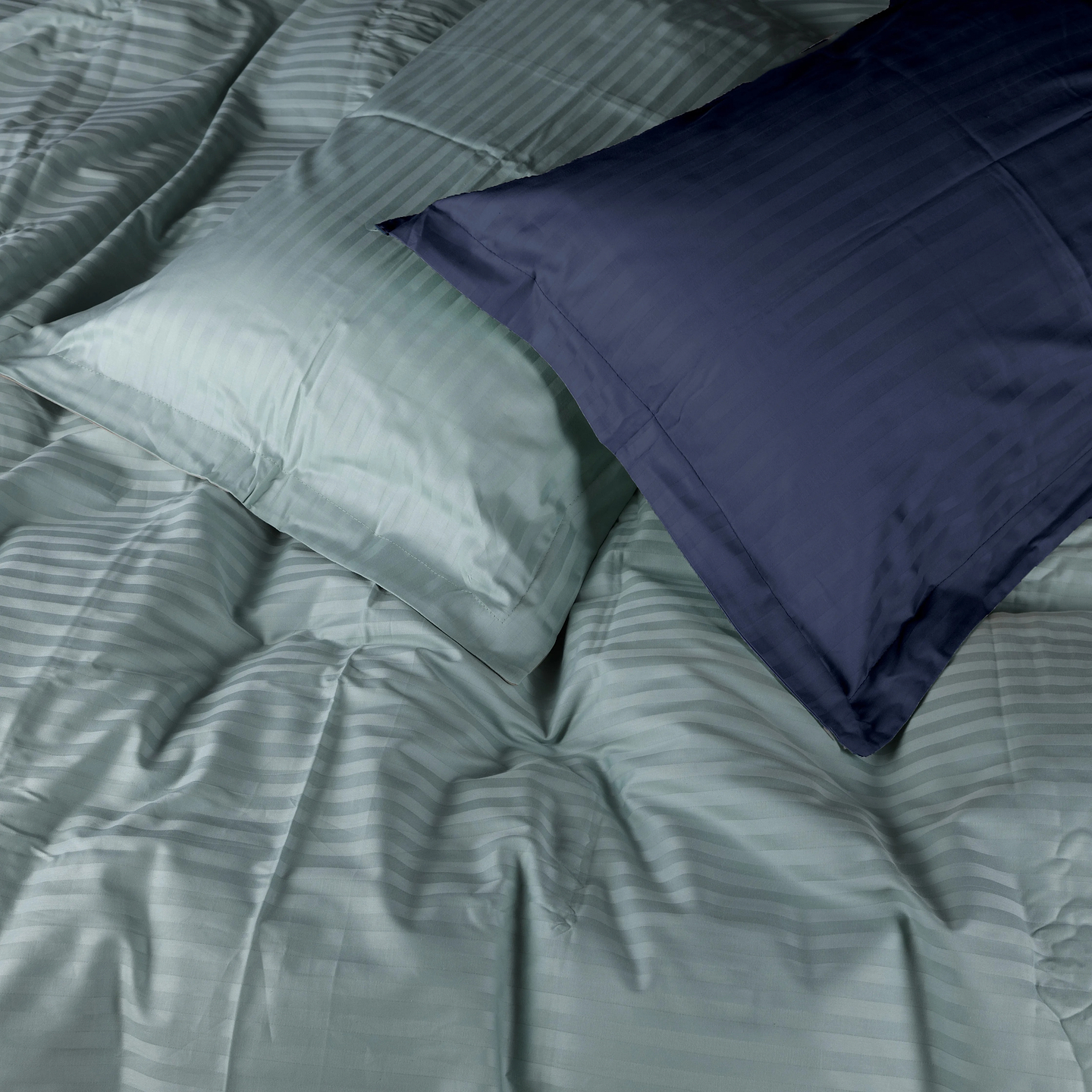 Комплект постільної білизни MirSon Satin Stripe 30-0020 +30-0015 Arabaji 220х240 см King Size (2200005265284)