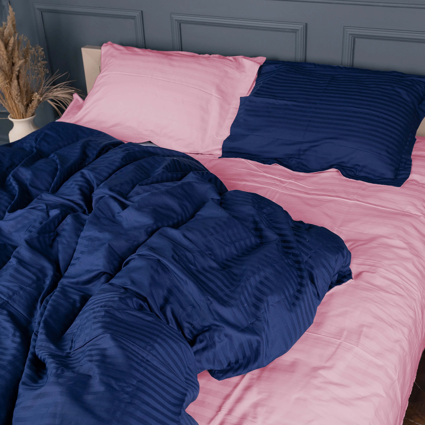Комплект постельного белья MirSon Satin Stripe 30-0020 +30-0007 Edarin 200х220 см (2200005265703)