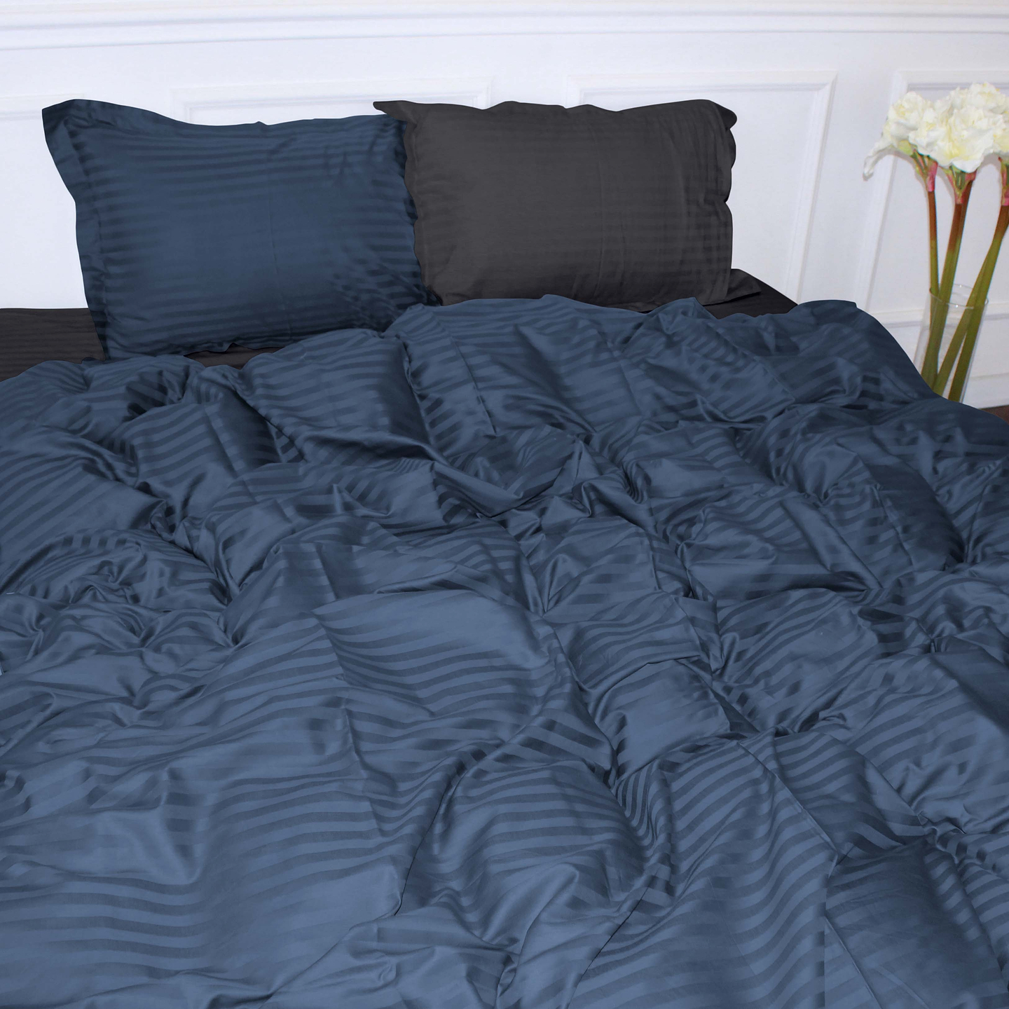 Комплект постільної білизни MirSon Satin Stripe 30-0020 +30-0012 Ennayard 175х210 см (2200005266090)