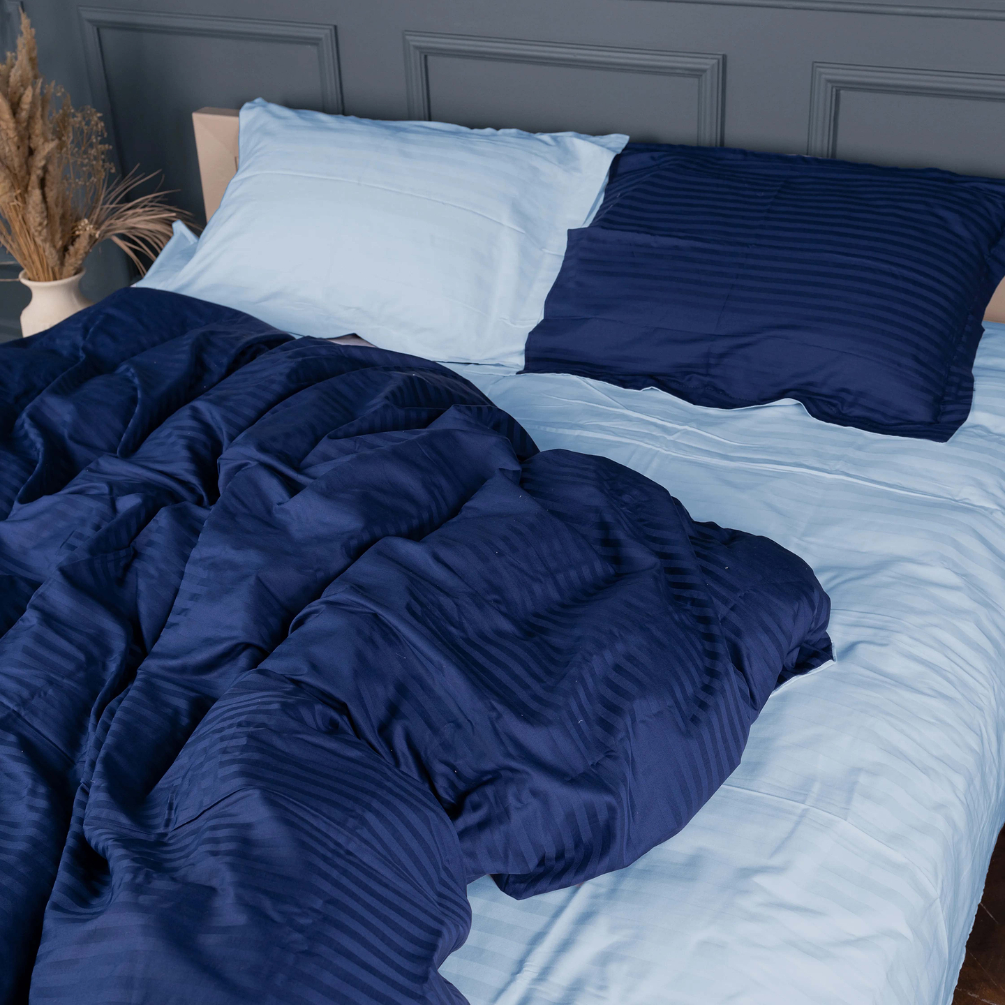 Комплект постільної білизни MirSon Satin Stripe 30-0021 +30-0015 Edaliz 143х210 см (2200005266663)