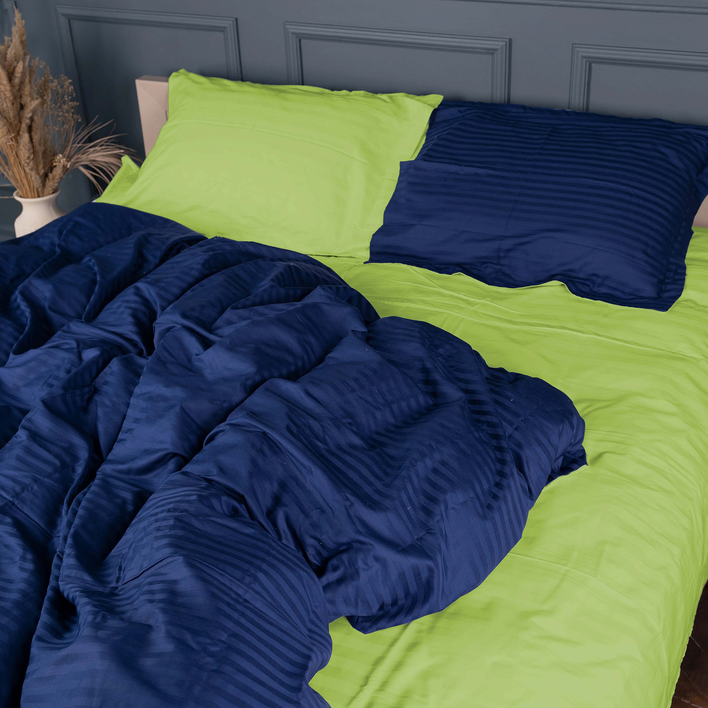 Комплект постільної білизни MirSon Satin Stripe 30-0021 +30-0016 Ballat 143х210 см (2200005266861)