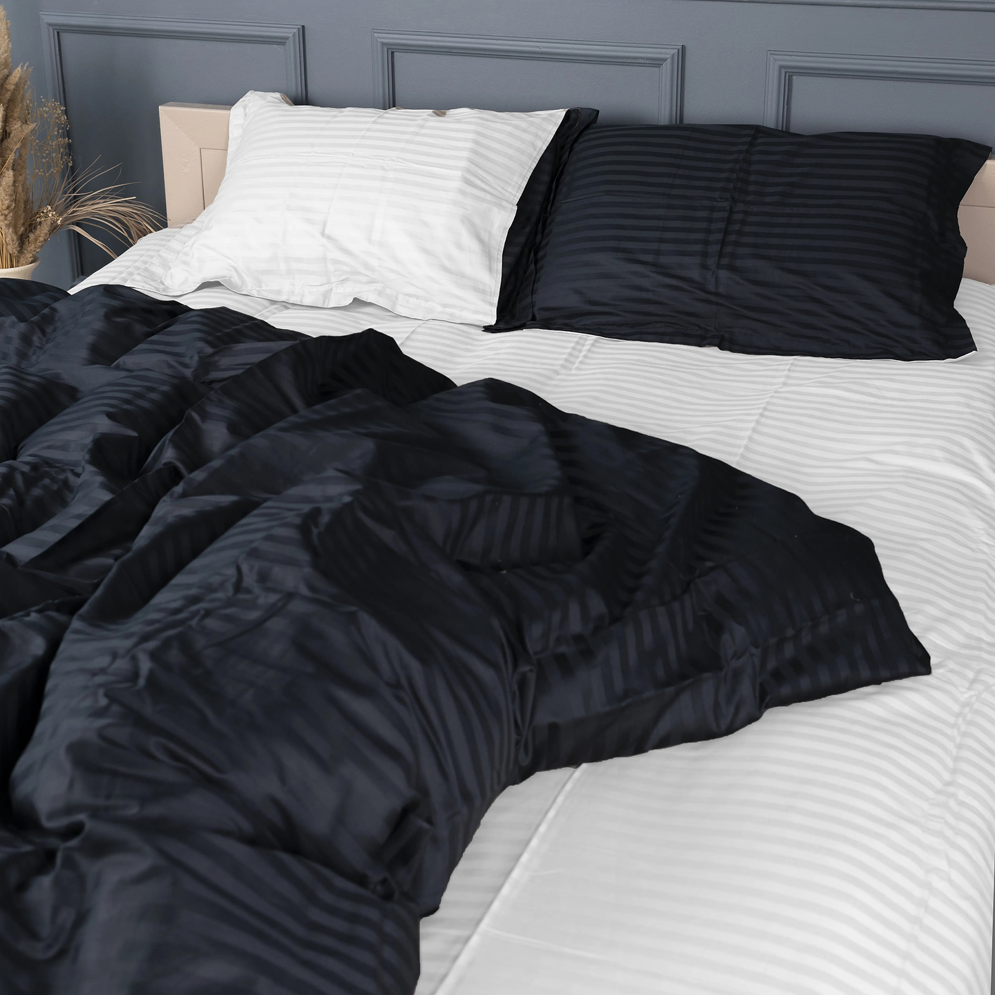 Комплект постельного белья MirSon Satin Stripe 30-0021 +30-0001 Atanelly 143х210 см (2200005267516)