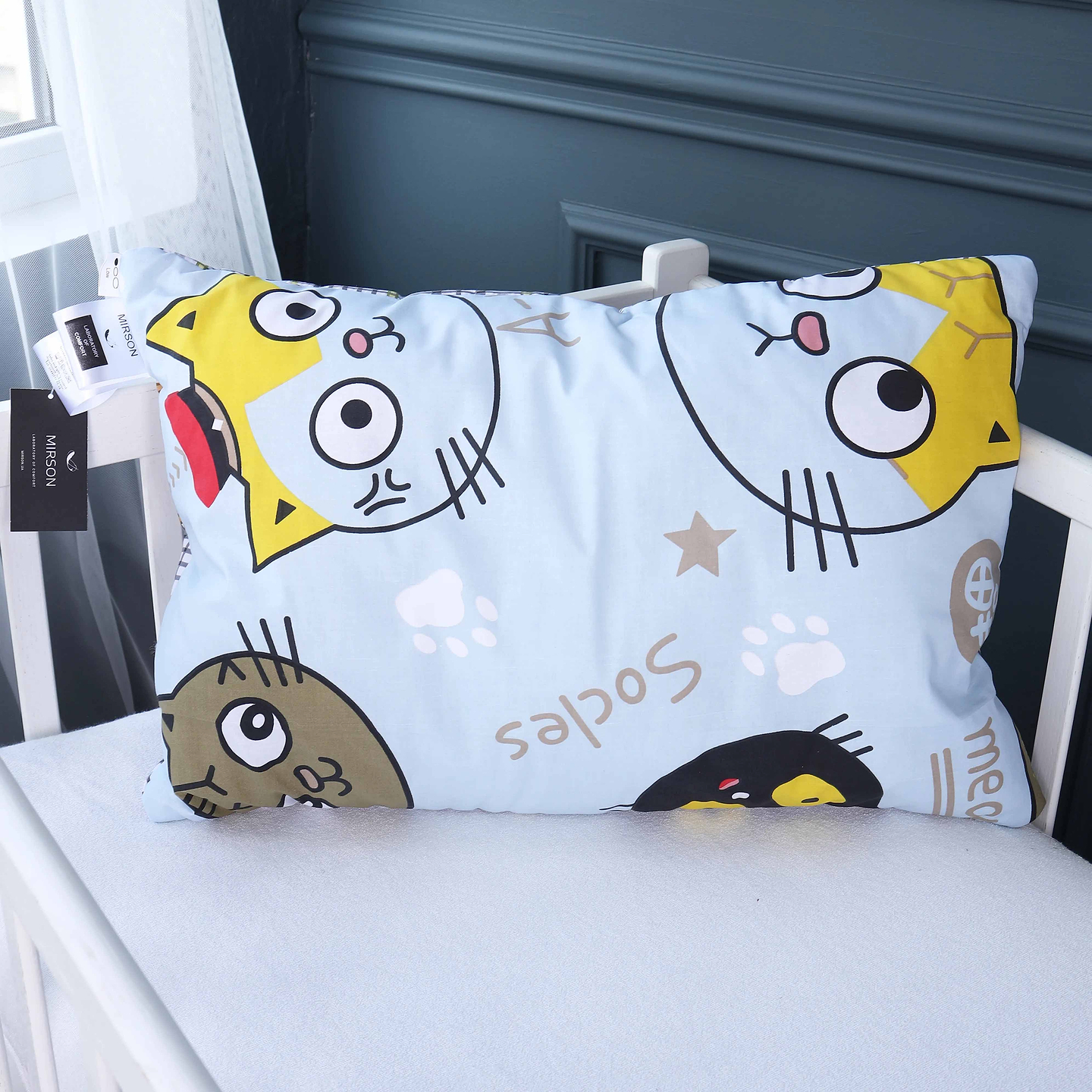 Подушка стандартна MirSon №3806 Kids Time 18-0007 Cool Cat EcoSilk (2200007027385)