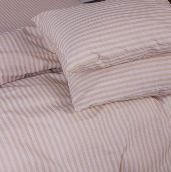 Фото - Комплект постільної білизни MirSon 2х143х210 Ranforce Elite 17-0602 Stripe Creamy Ранфорс (2200008050627)