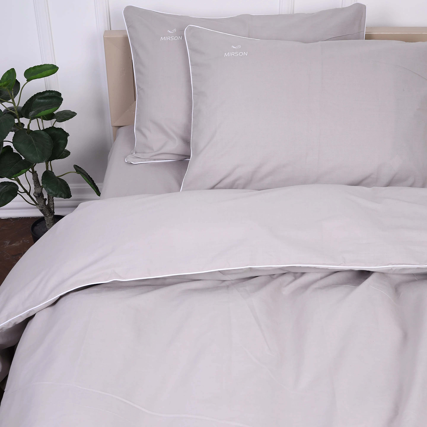 Комплект постільної білизни MirSon Ranforce Elite Corner 16-5703 "Light Gray" 175х210 см (2200008400781)