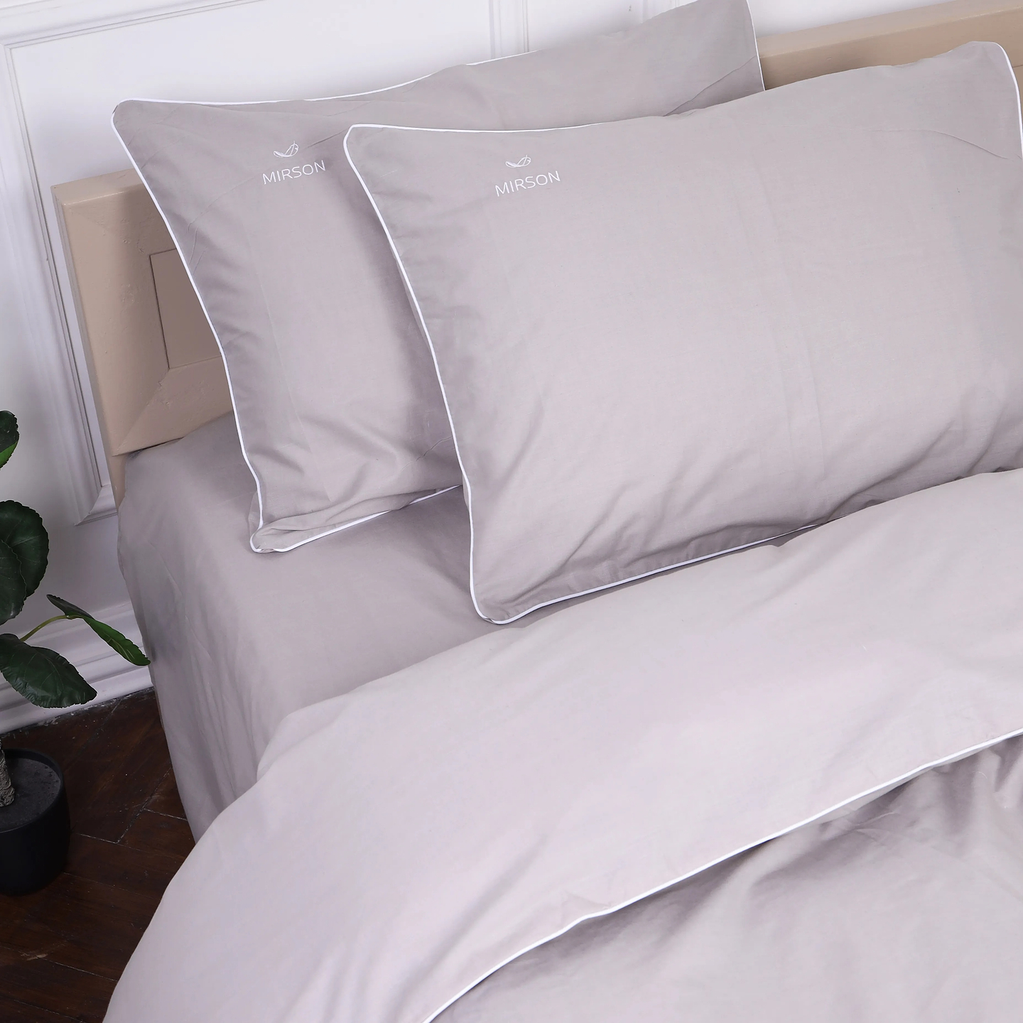 Комплект постільної білизни MirSon Ranforce Elite Corner 16-5703 "Light Gray" 200х220 см (2200008400798)