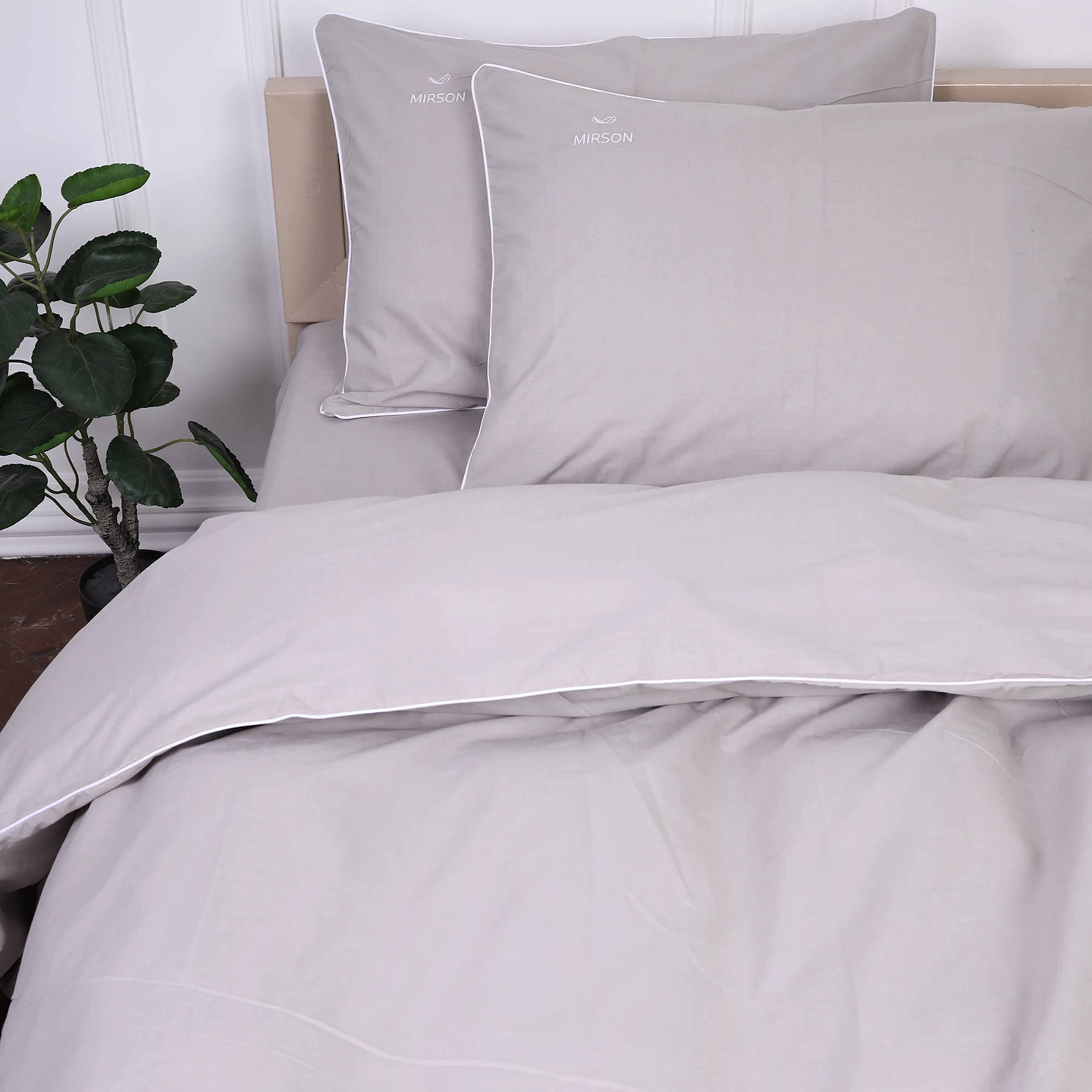 Комплект постільної білизни MirSon Ranforce Elite Corner 16-5703 "Light Gray" 220х240 см (2200008400828)