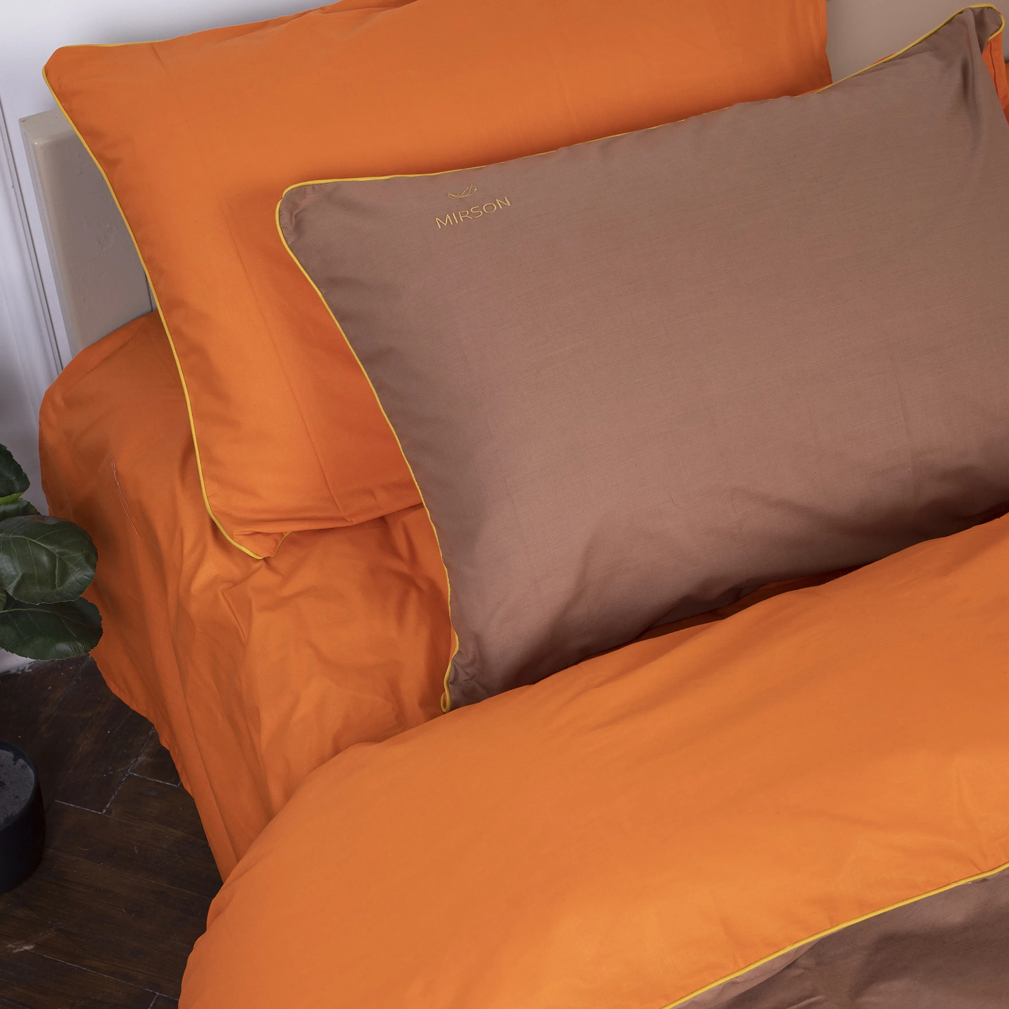 Комплект постельного белья MirSon Ranforce Elite Corner "Evelina" (13-1027 + 15-1511) 175х210 см (2200008401481)