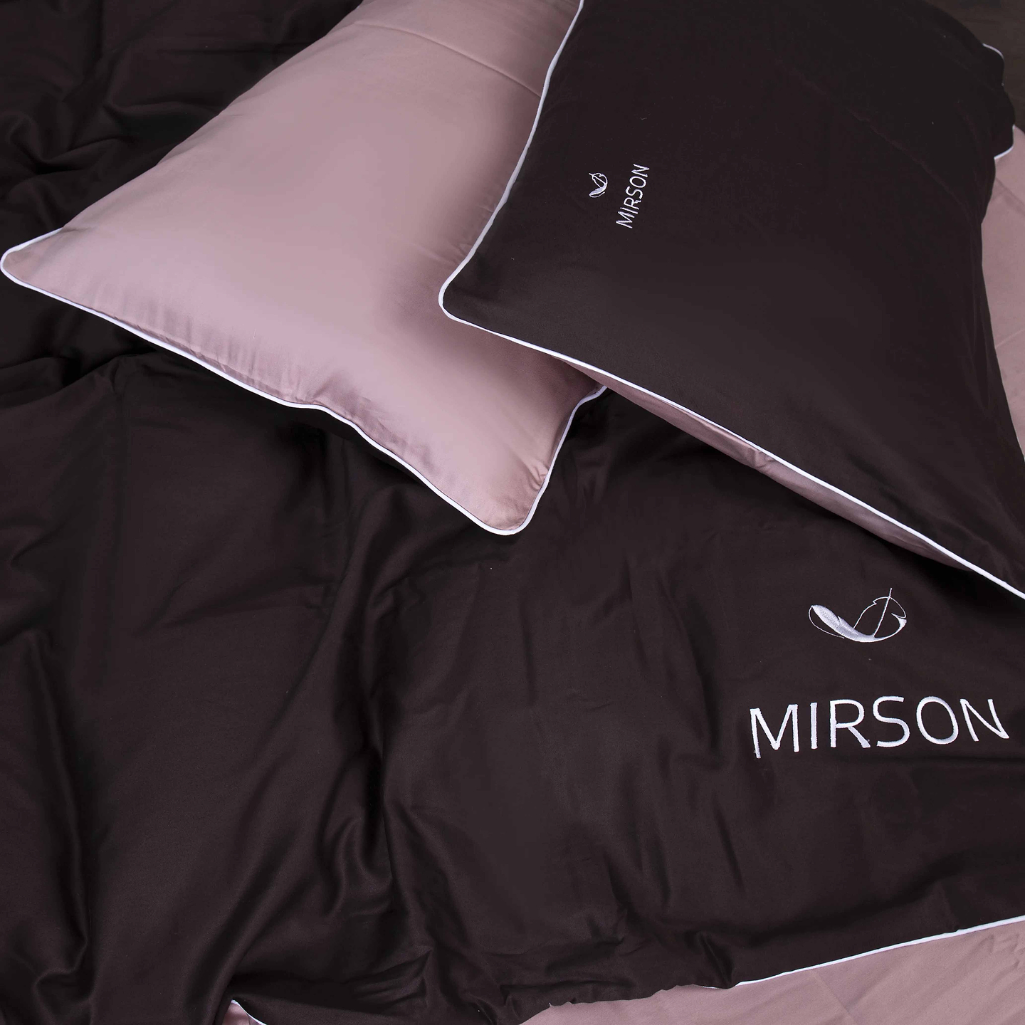 Комплект постельного белья MirSon 0165 + 0211 Cappuccino Corner Сатин (2200008712280)