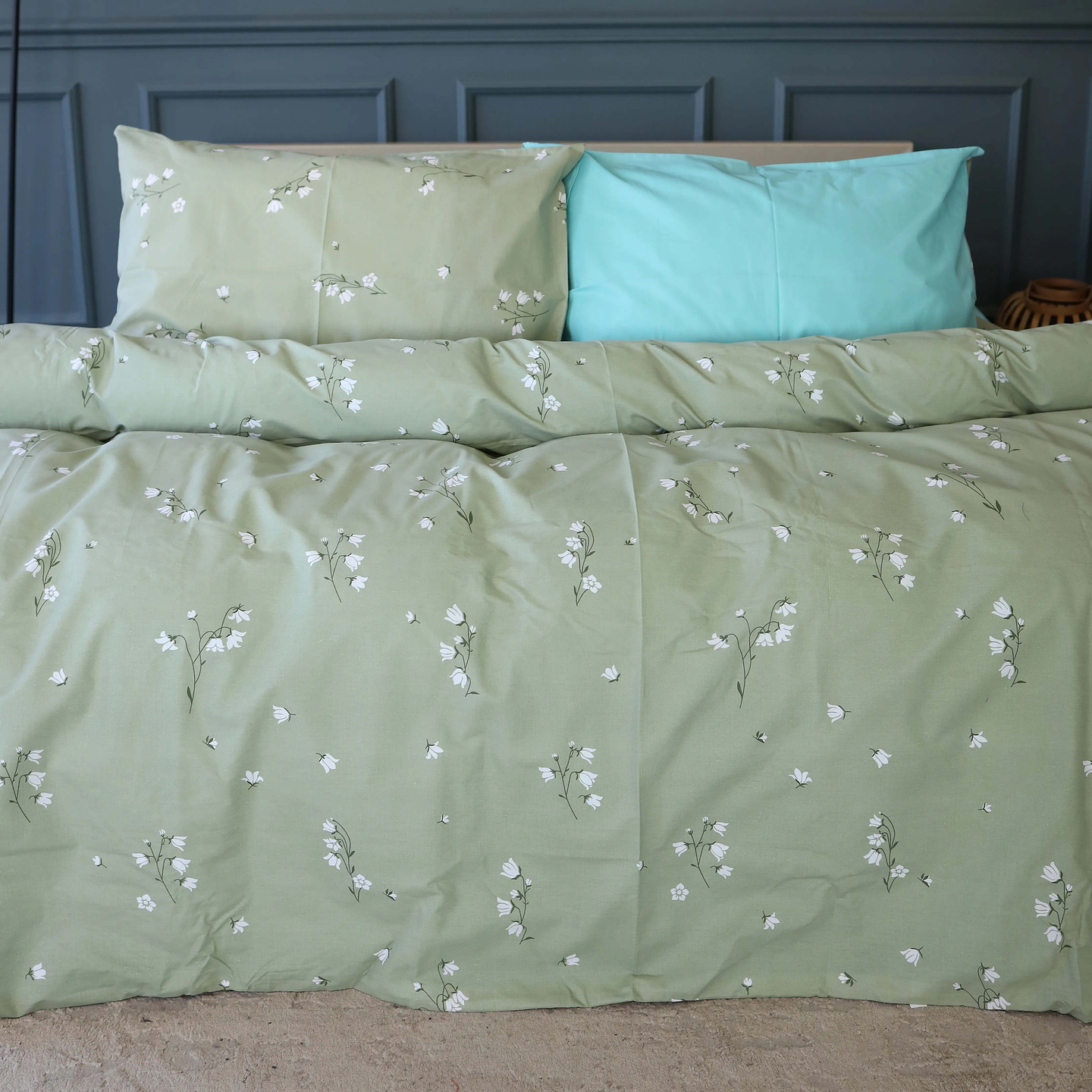 Комплект постельного белья MirSon 200х220 см Бязь 17-4736 Green leaves (2200008926182)