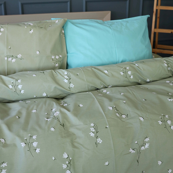 Фото - Комплект постільної білизни MirSon 200х220 см Ranforce Elite 17-4736 Green leaves (2200008926441)