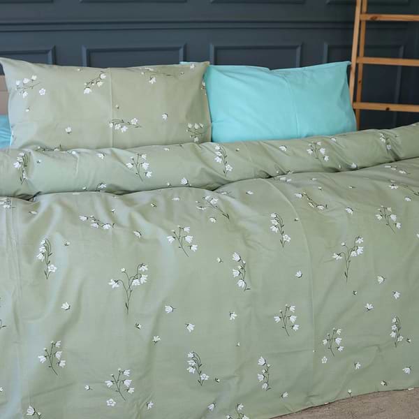 Фото - Комплект постільної білизни MirSon 200х220 см Ranforce Elite 17-4736 Green leaves (2200008926441)