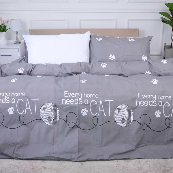 Фото - Комплект постільної білизни MirSon 200х220 см Бязь 17-4737 Cat's paws (2200008926700)