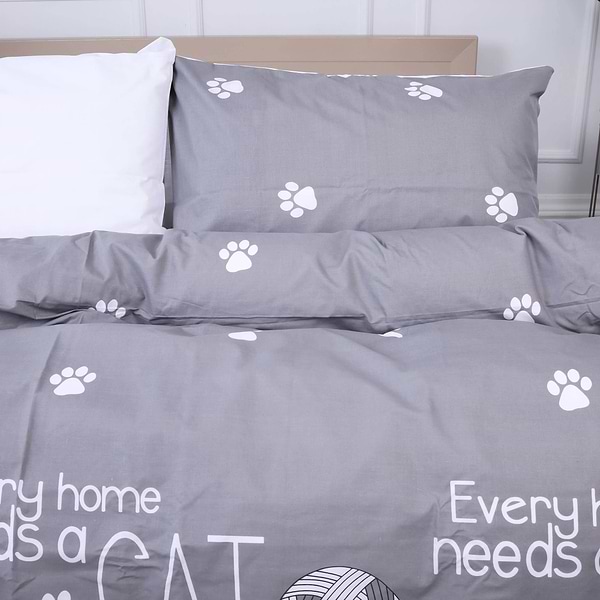 Фото - Комплект постільної білизни MirSon 200х220 см Бязь 17-4737 Cat's paws (2200008926700)