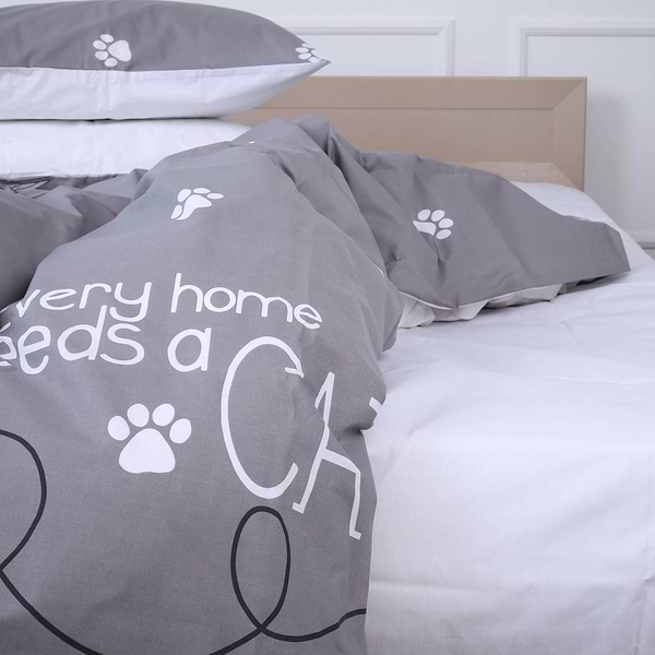 Фото - Комплект постільної білизни MirSon 200х220 см Бязь 17-4737 Cat's paws (2200008926700)