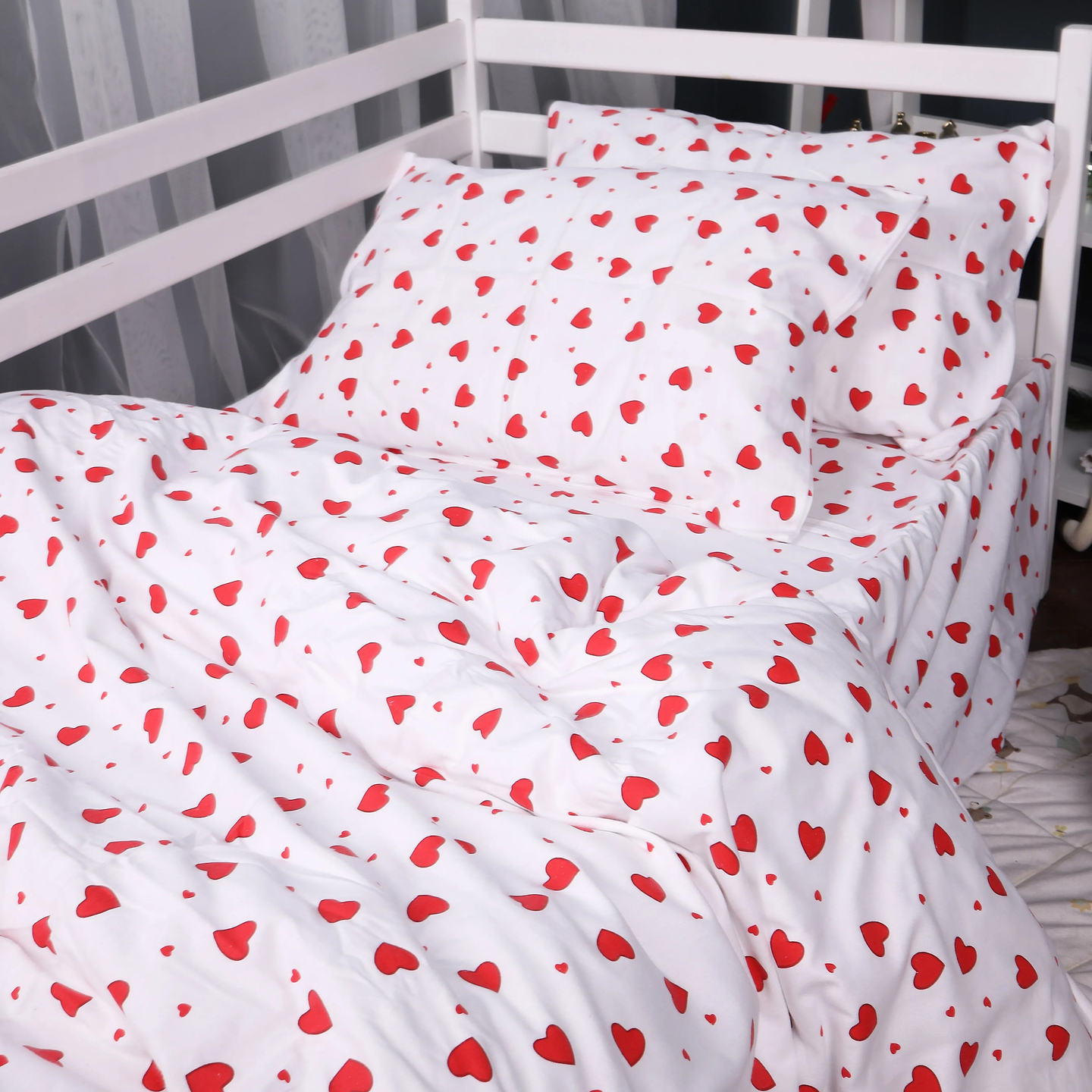 Комплект постільної білизни MirSon King Size 220x240 см 015 Love Фланель (2200009652622)