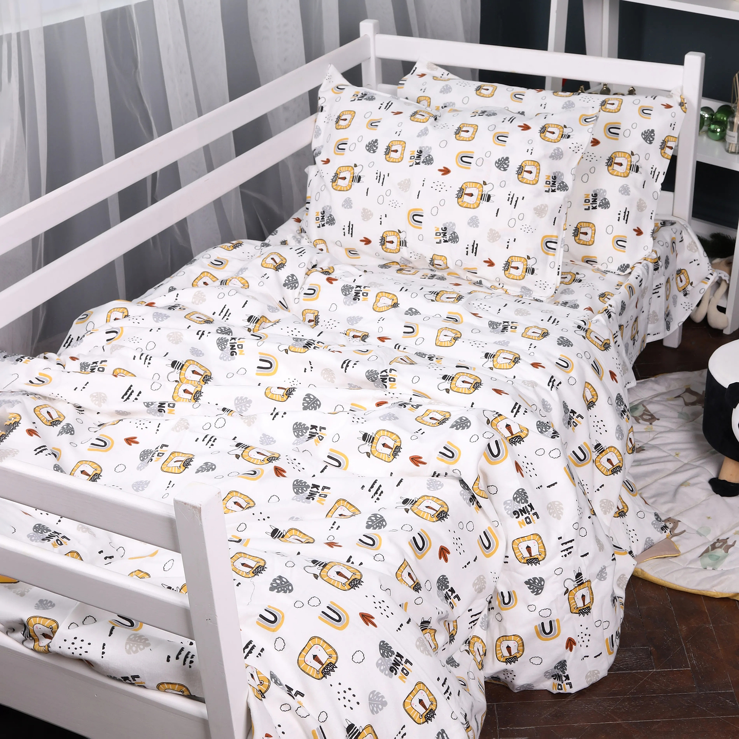 Комплект постільної білизни MirSon King Size 220x240 см 014 Lion Фланель (2200009655074)