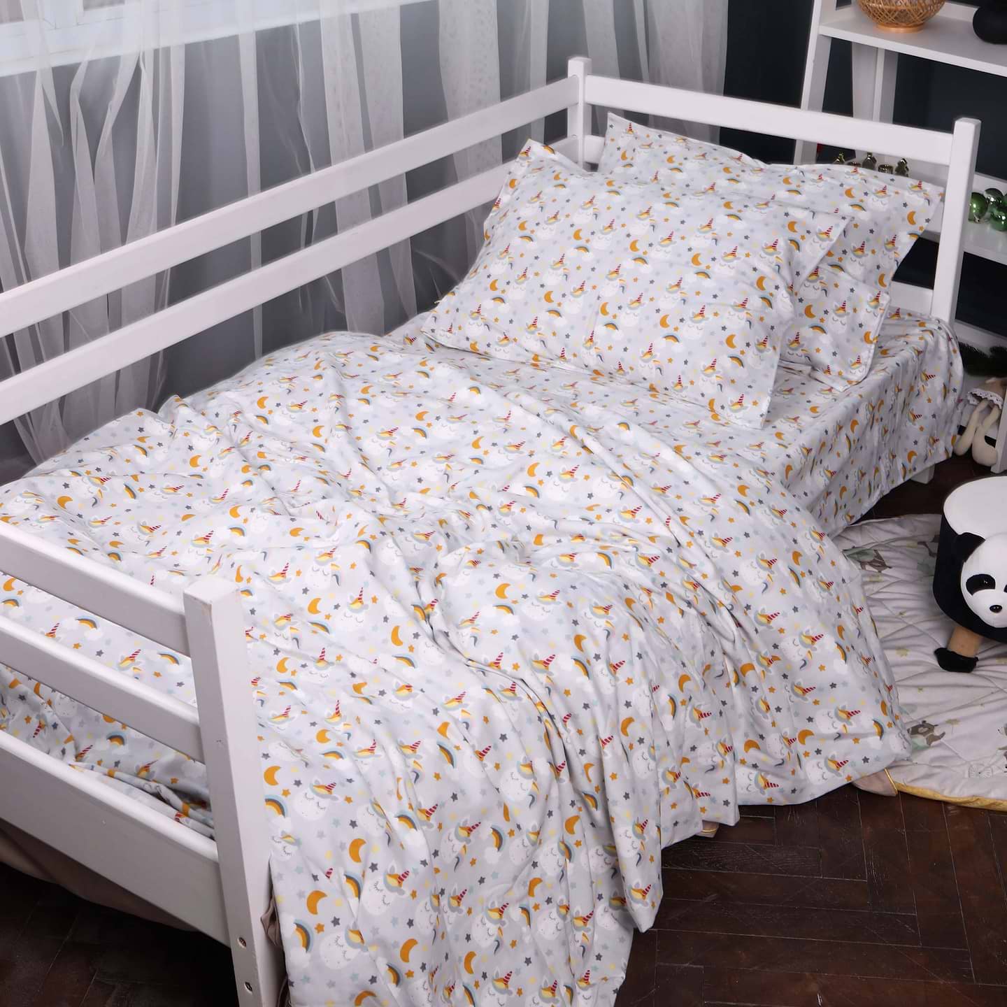 Комплект постільної білизни MirSon King Size 220x240 см 018 Unicorn Фланель (2200009656040)