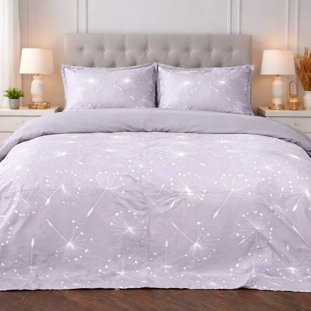 Комплект постельного белья детский MirSon 110х140 см 00-3 Grey Dandelions Поплин (2200009701498)