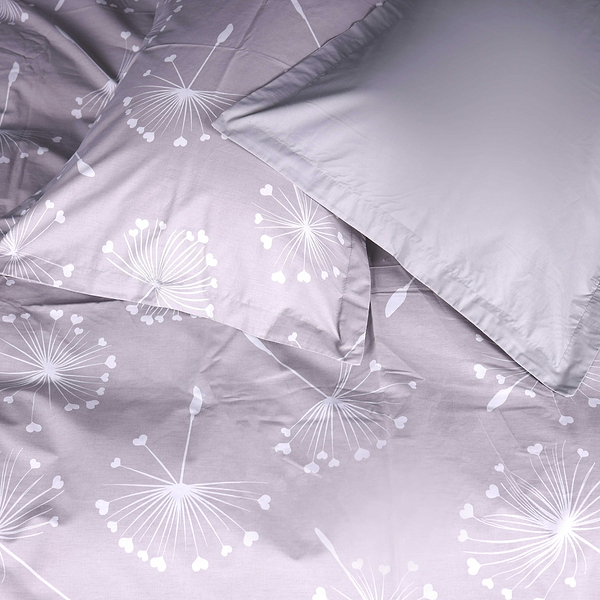Фото - Комплект постільної білизни MirSon King Size 220х240 см 00-3 Grey Dandelions Поплін (2200009701542)