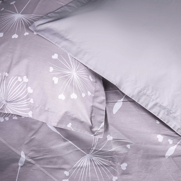 Фото - Комплект постільної білизни MirSon King Size 220х240 см 00-3 Grey Dandelions Поплін (2200009701542)